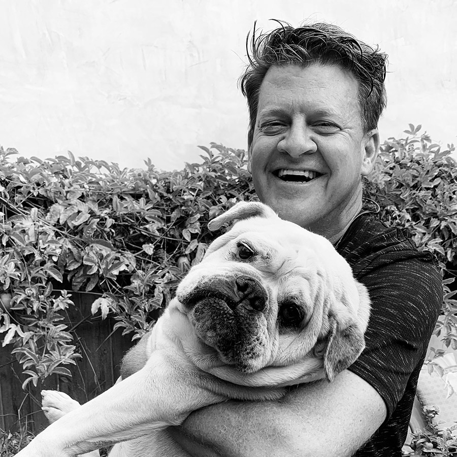 Scott and his bulldog